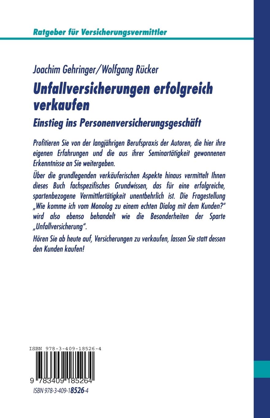 Rückseitencover Unfallversicherungen erfolgreich verkaufen