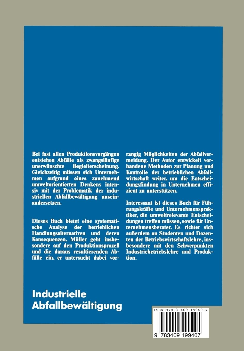 Rückseitencover Industrielle Abfallbewältigung