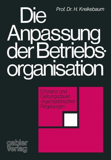 Vorderes Coverbild Die Anpassung der Betriebsorganisation