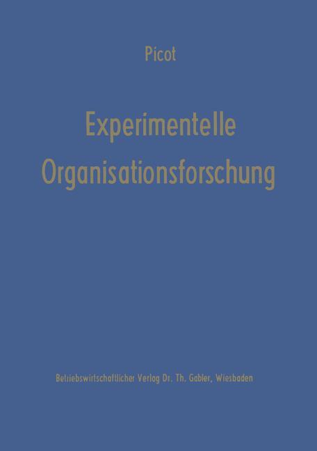 Vorderes Coverbild Experimentelle Organisationsforschung