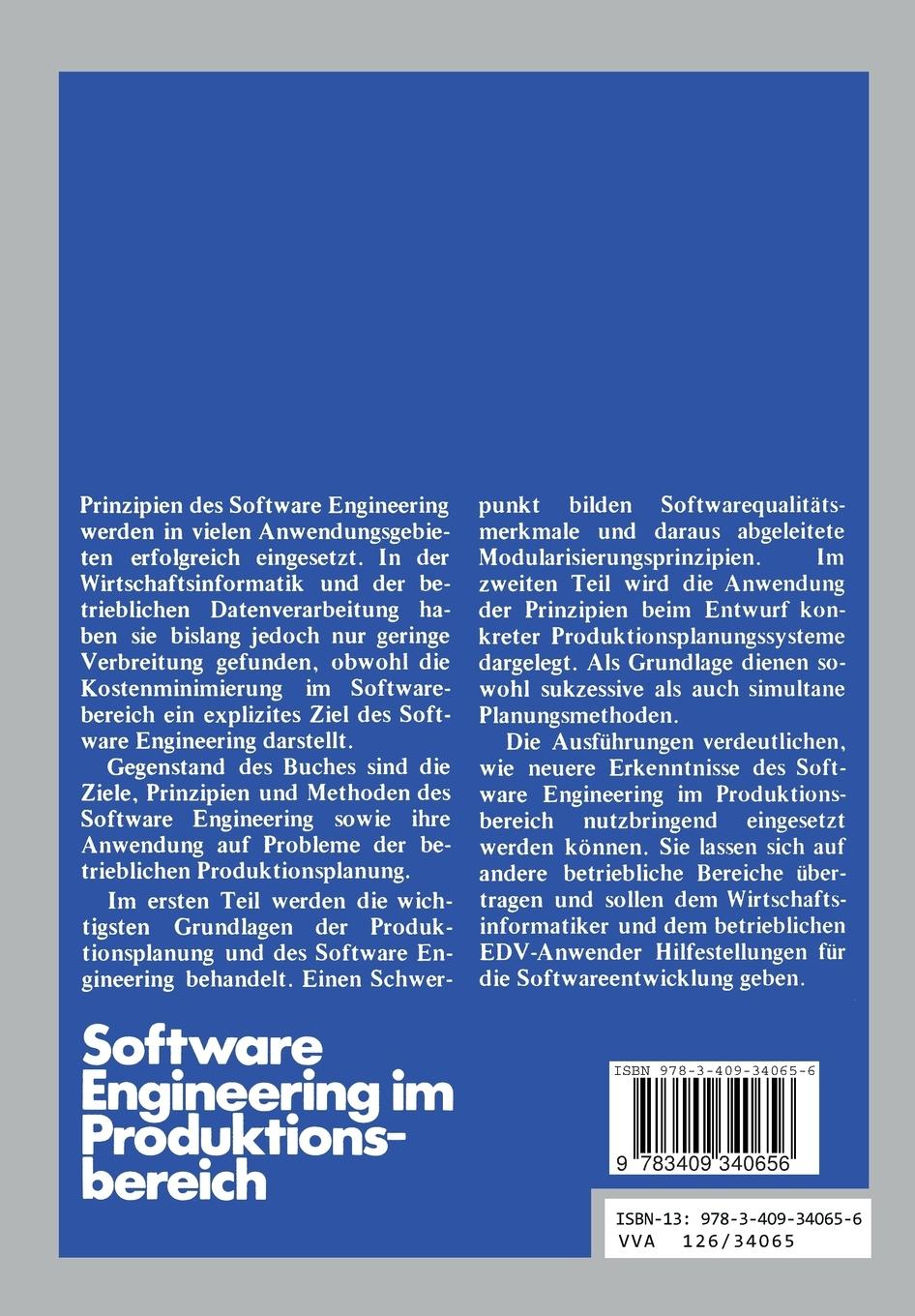 Rückseitencover Software Engineering im Produktionsbereich