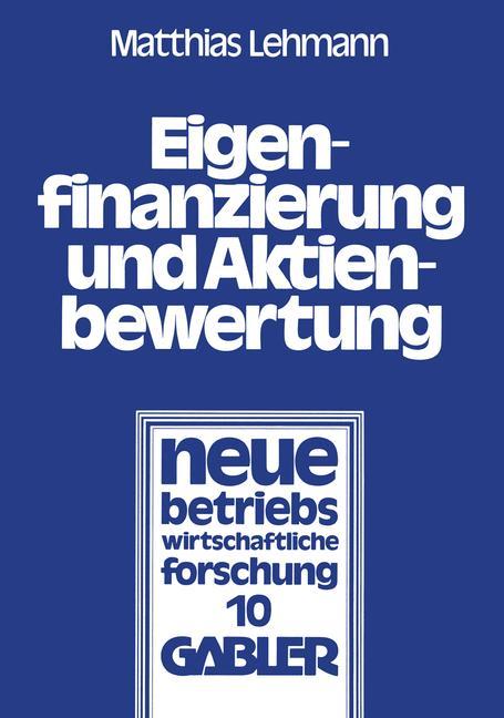 Vorderes Coverbild Eigenfinanzierung und Aktienbewertung