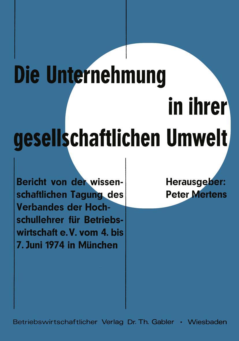 Vorderes Coverbild Die Unternehmung in ihrer gesellschaftlichen Umwelt