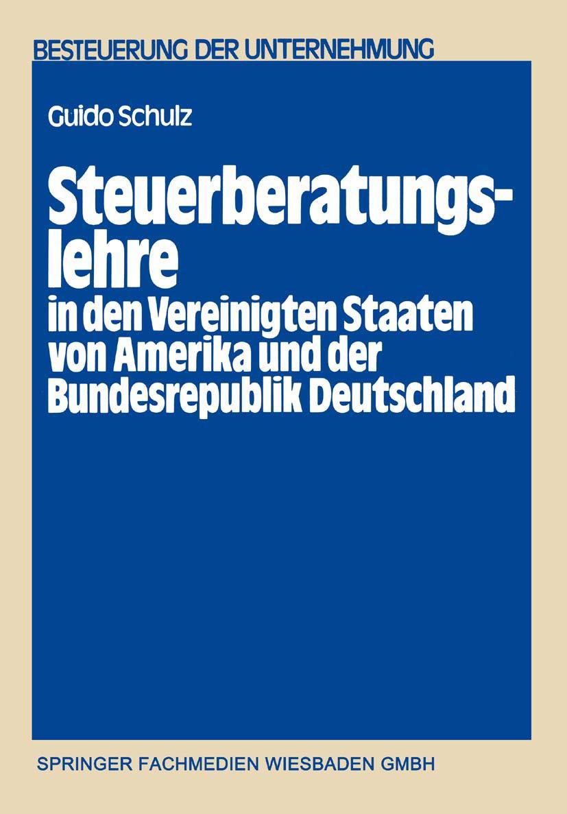 Vorderes Coverbild Steuerberatungslehre in den Vereinigten Staaten von Amerika und der Bundesrepublik Deutschland