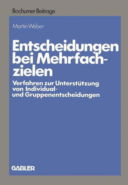 Vorderes Coverbild Entscheidungen bei Mehrfachzielen