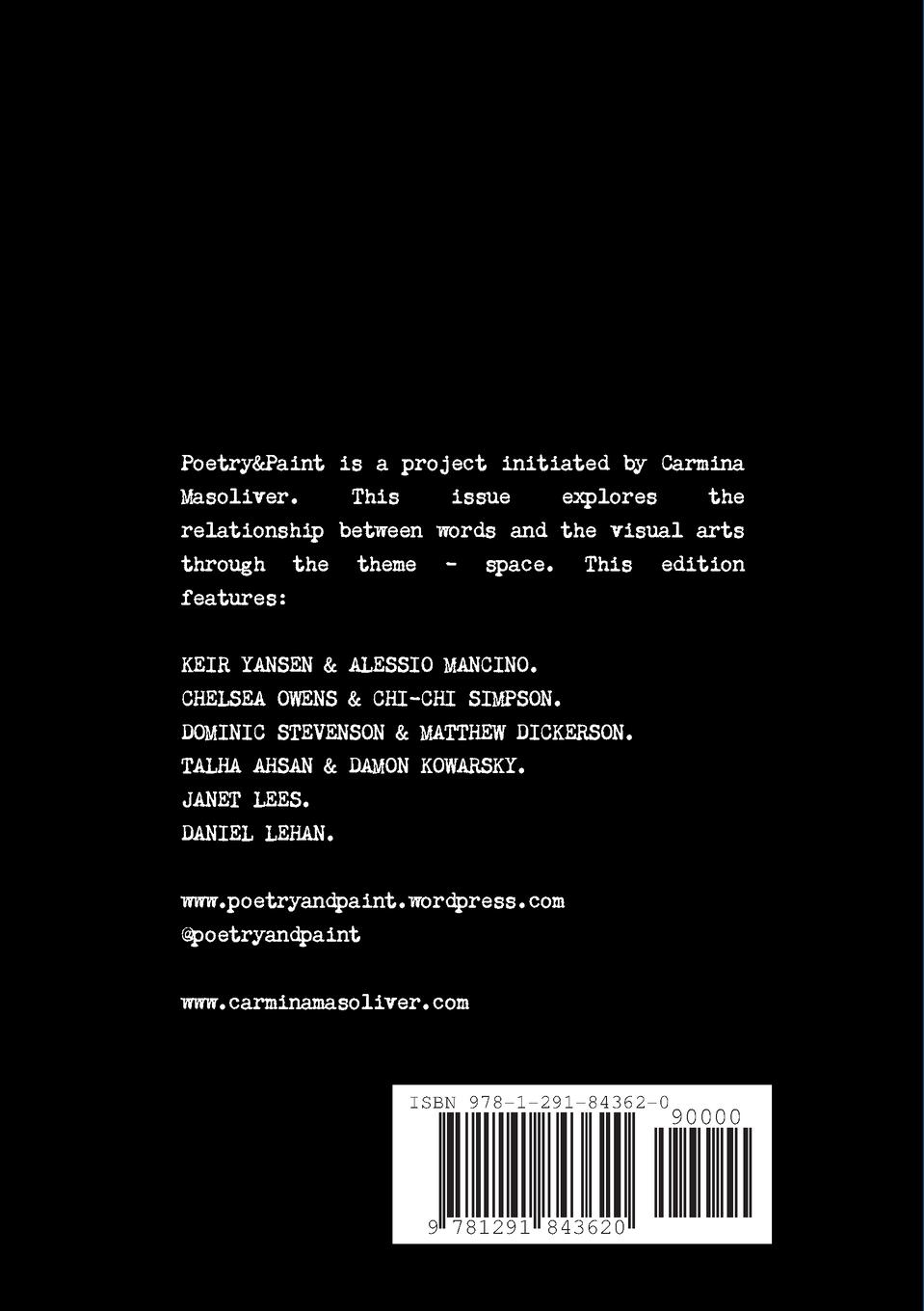 Rückseitencover Poetry&Paint Space Monochrome