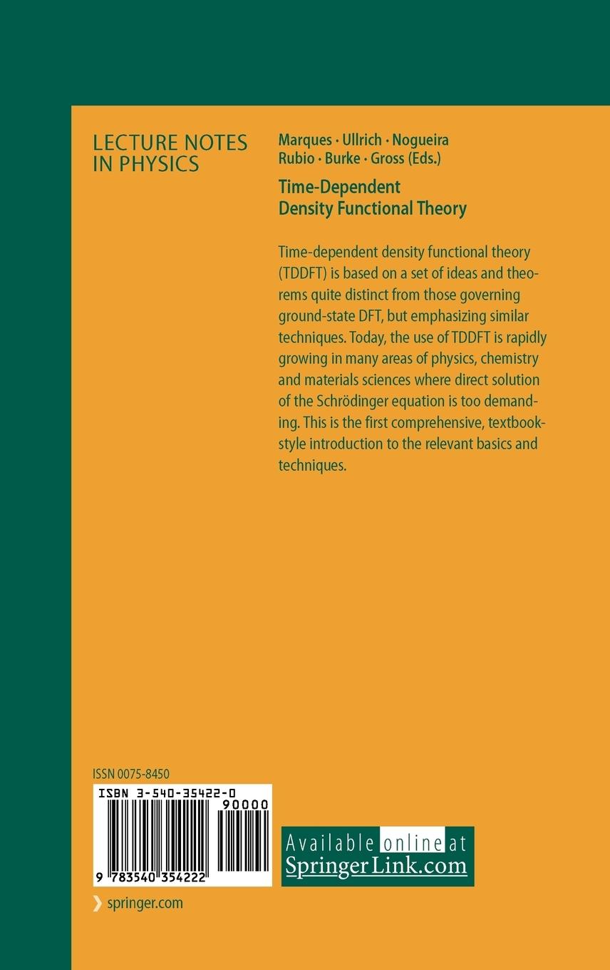 Rückseitencover Time-Dependent Density Functional Theory