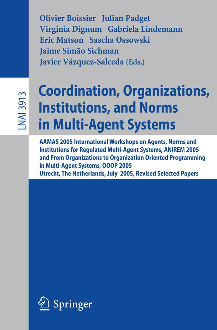 Vorderes Coverbild Coordination, Organizations, Institutions, and Norms in Multi-Agent Systems