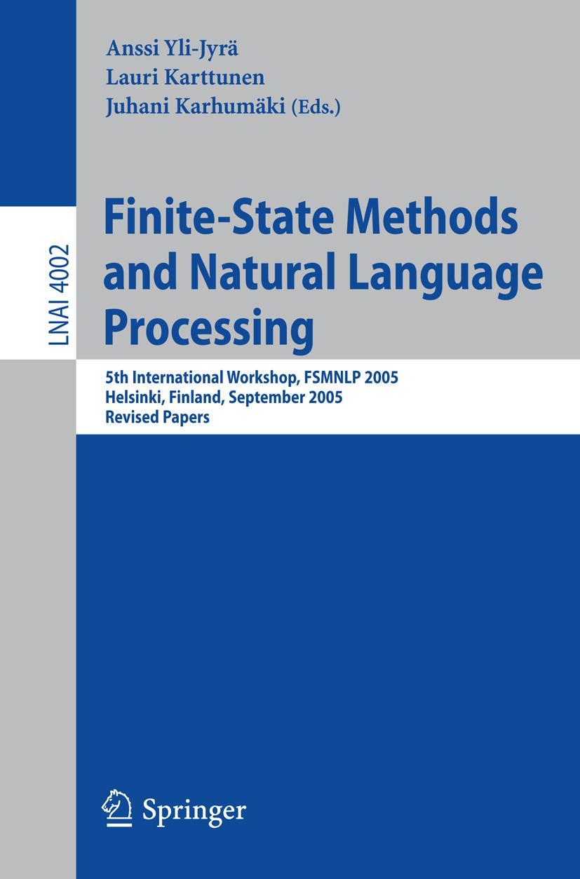Vorderes Coverbild Finite-State Methods and Natural Language Processing