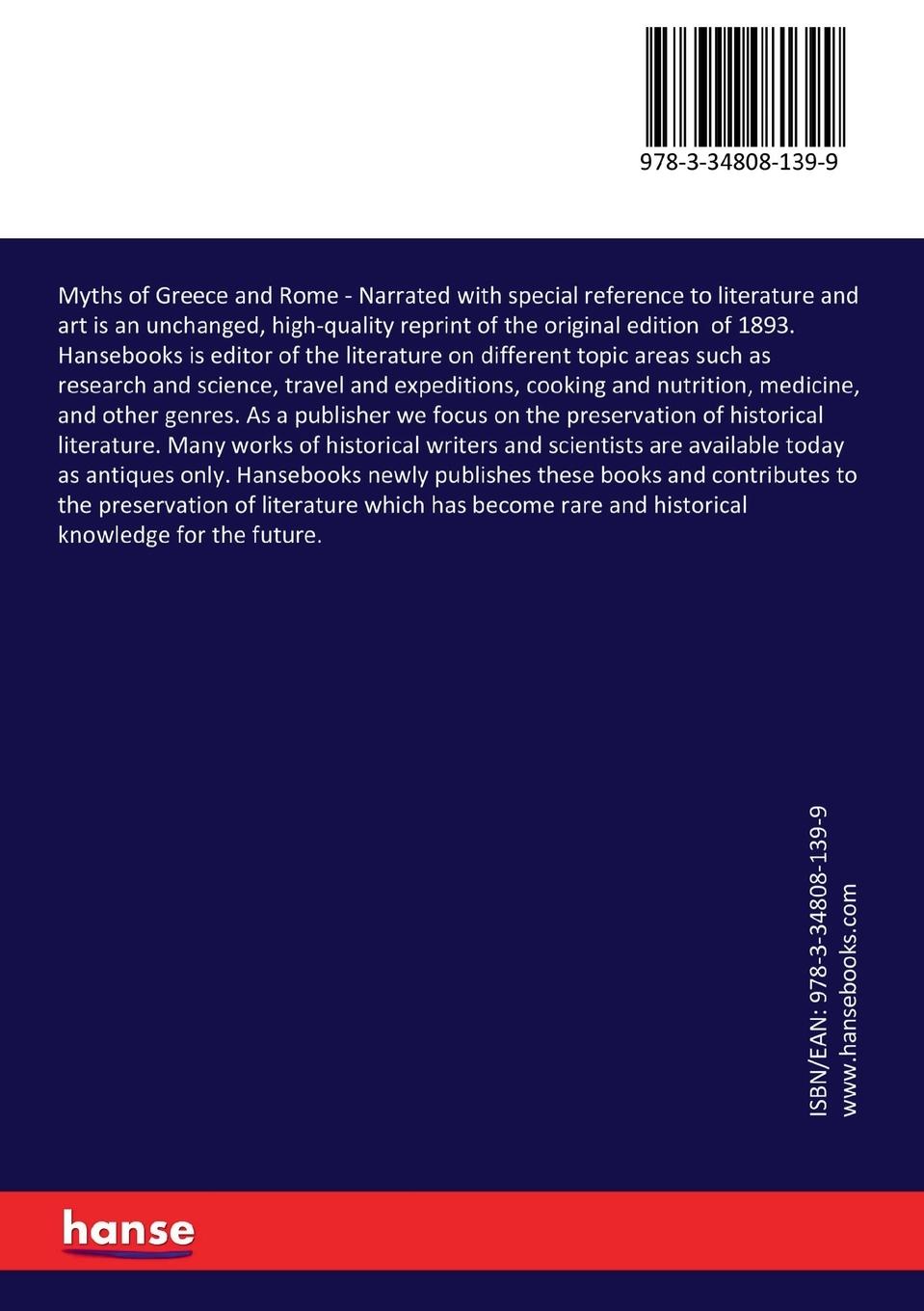Rückseitencover Myths of Greece and Rome