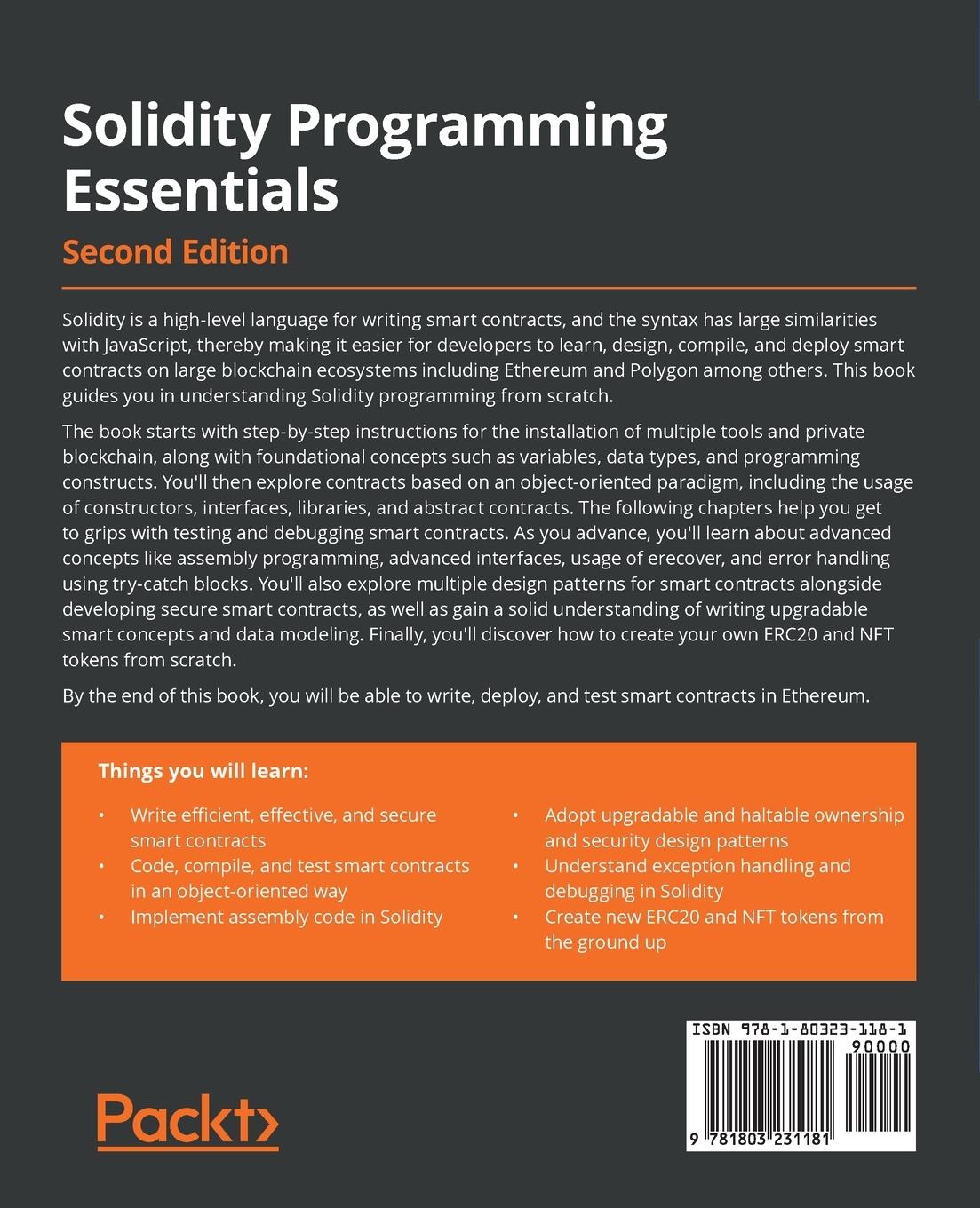 Rückseitencover Solidity Programming Essentials - Second Edition
