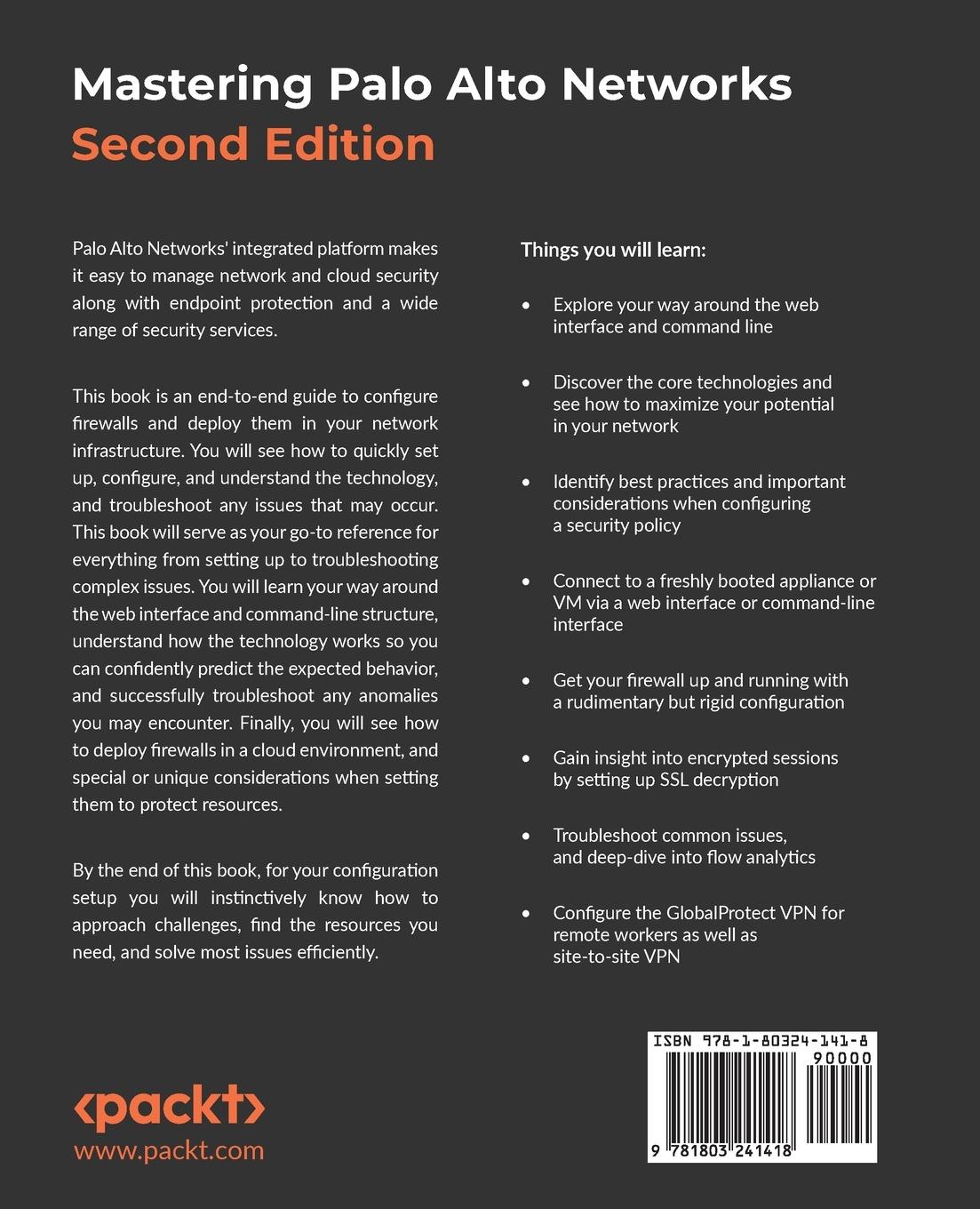 Rückseitencover Mastering Palo Alto Networks - Second Edition