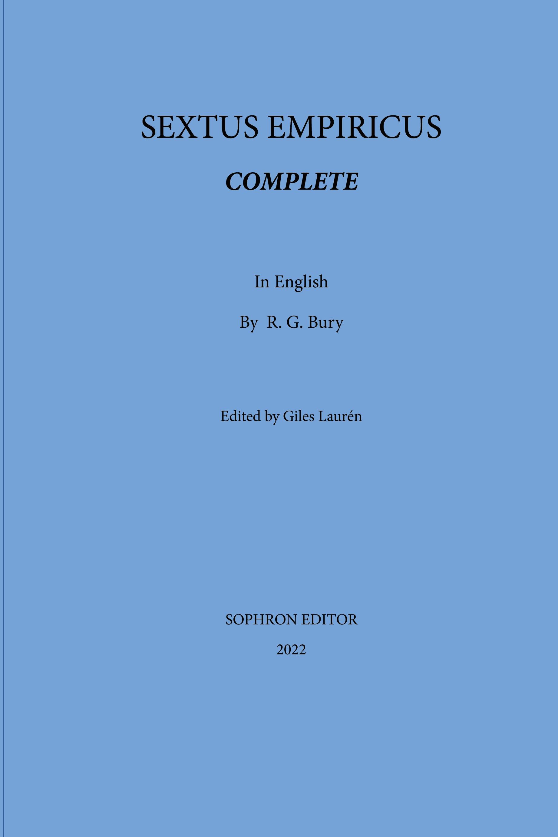 Vorderes Coverbild Sextus Empiricus Complete