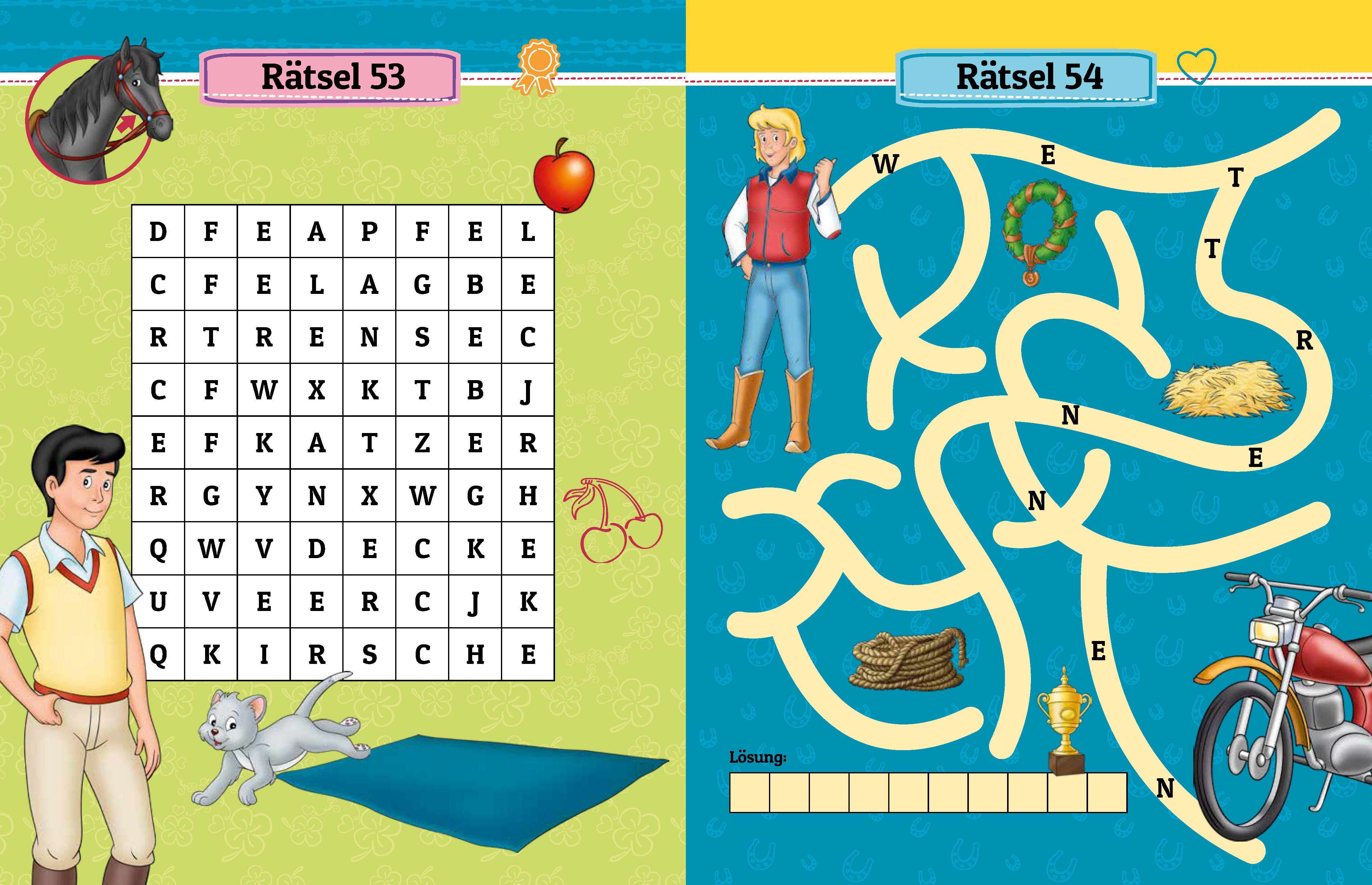 Beispielinhalt (Bild) Bibi & Tina Kreuzworträtsel für Lese-Anfänger
