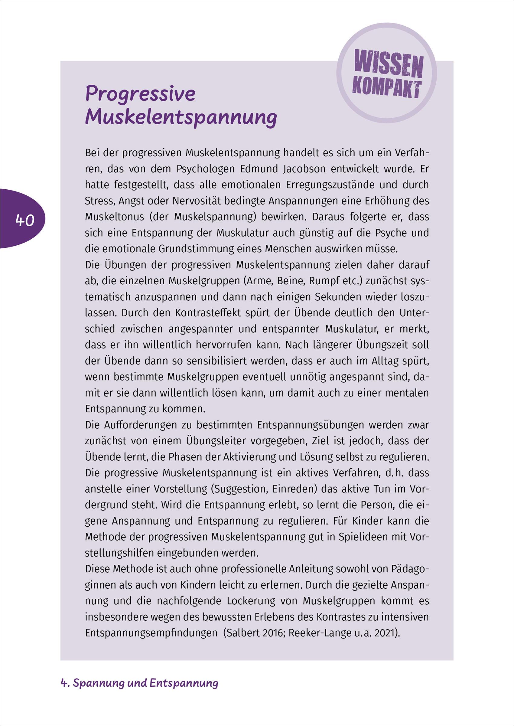 Beispielinhalt (Bild) Entspannung erleben in der Kita