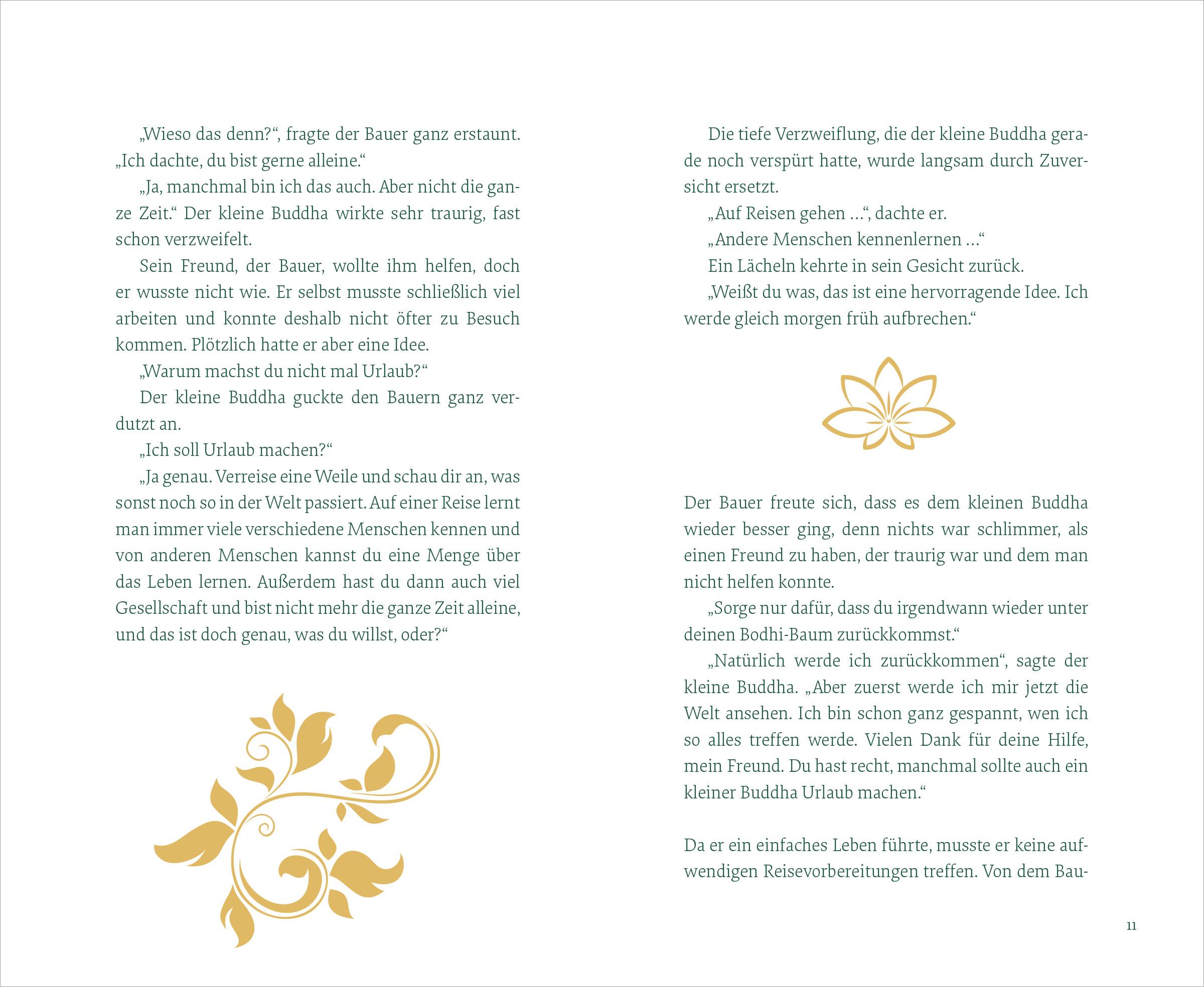 Beispielinhalt (Bild) Der kleine Buddha auf dem Weg zum Glück. Jubiläumsausgabe