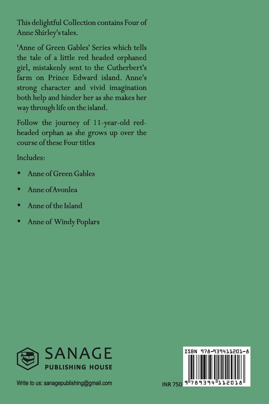 Rückseitencover The Complete Anne of Green Gables Collection Vol 1 - by L. M. Montgomery (Anne of Green Gables, Anne of Avonlea, Anne of the Island & Anne of Windy Poplars)