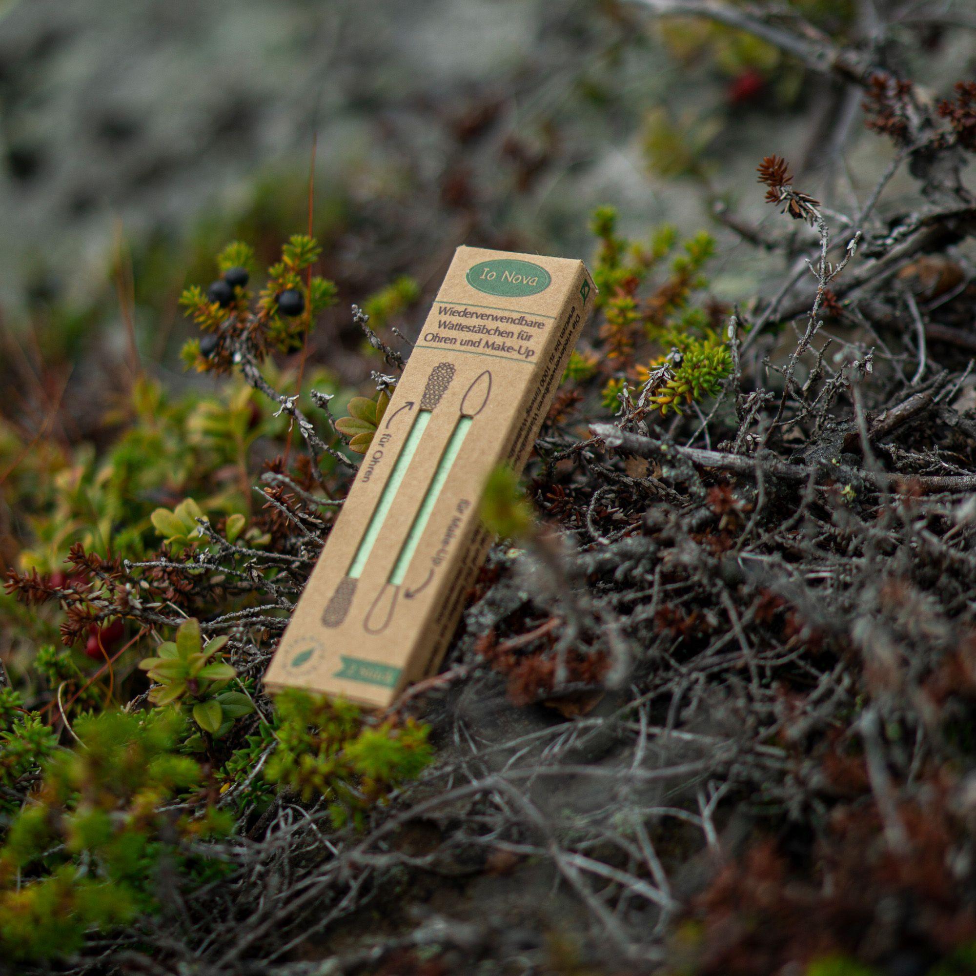 Beispielinhalt (Bild) Wiederverwendbare Wattestäbchen für Ohren & Make-Up | 2er Set