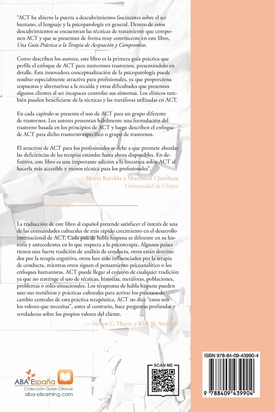 Rückseitencover Una Guía Práctica a la Terapia de Aceptación y Compromiso