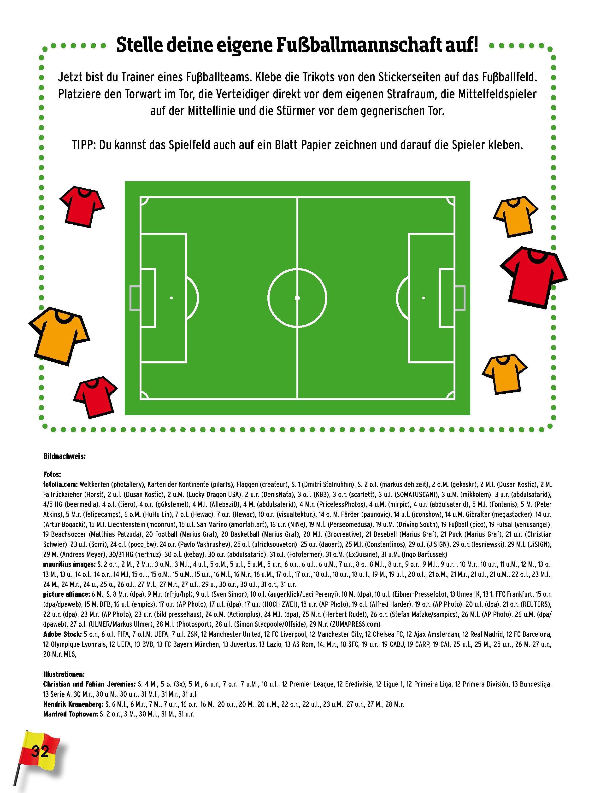 Beispielinhalt (Bild) Fußball-Atlas. Mit über 250 Stickern