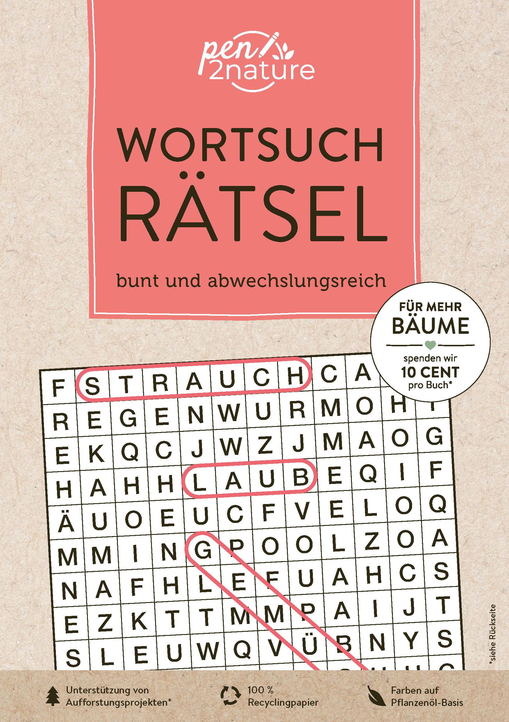 Vorderes Coverbild Wortsuchrätsel . bunt und abwechslungsreich