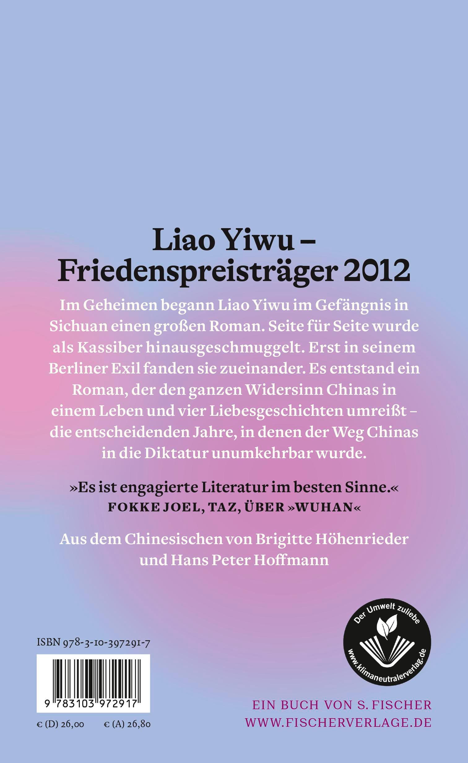 Rückseitencover Die Liebe in Zeiten Mao Zedongs