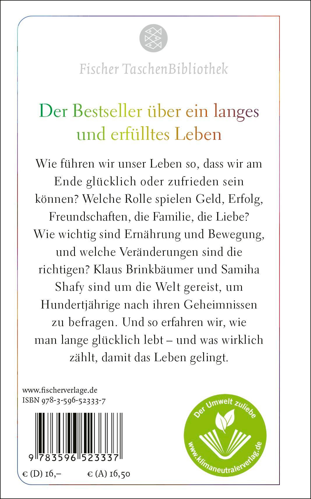 Rückseitencover Das kluge, lustige, gesunde, ungebremste, glückliche, sehr lange Leben