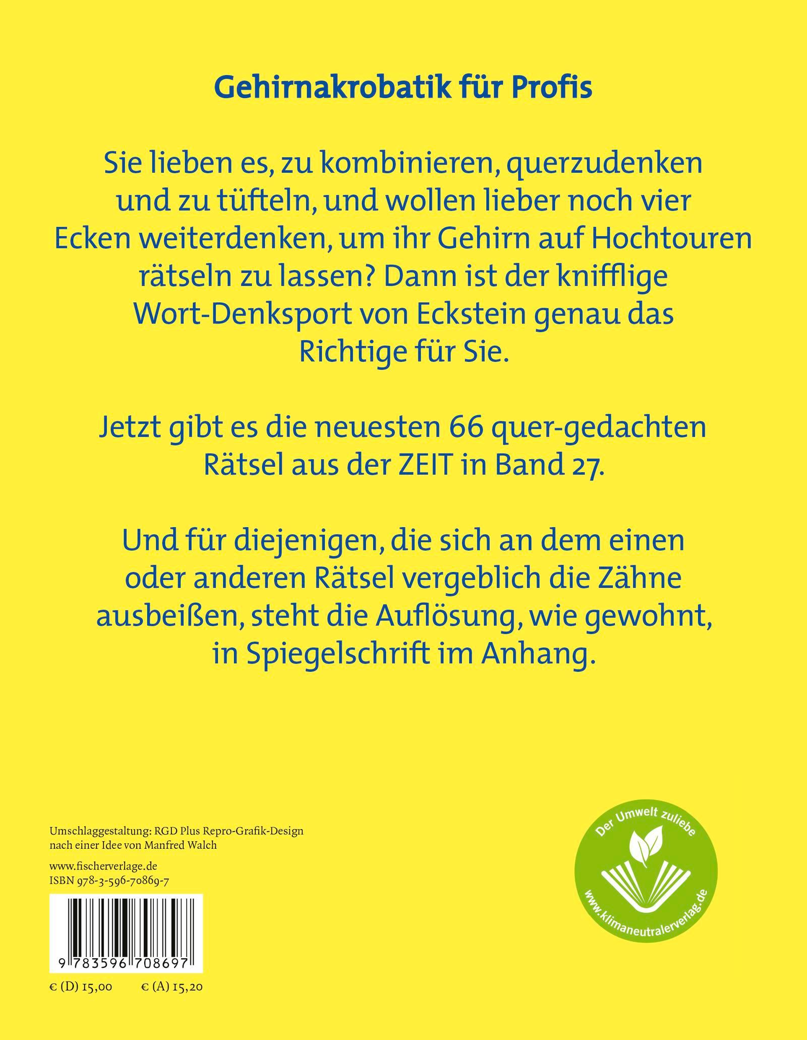 Rückseitencover Eckstein - Um die Ecke gedacht 27