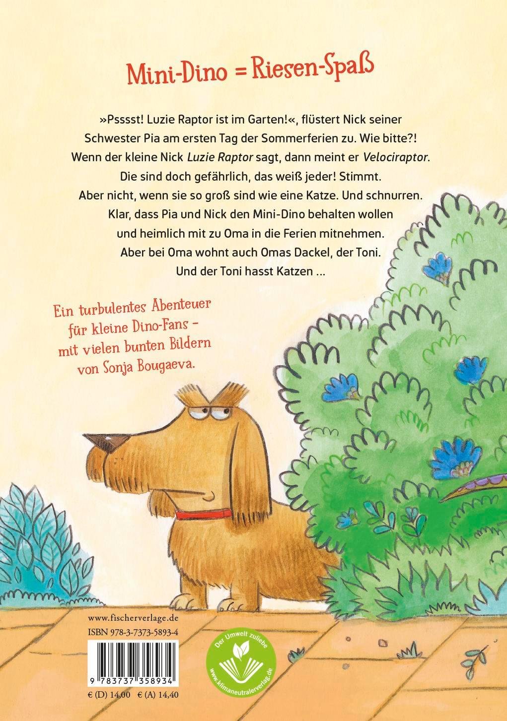 Rückseitencover Luzie Raptor. Ferien mit Dino
