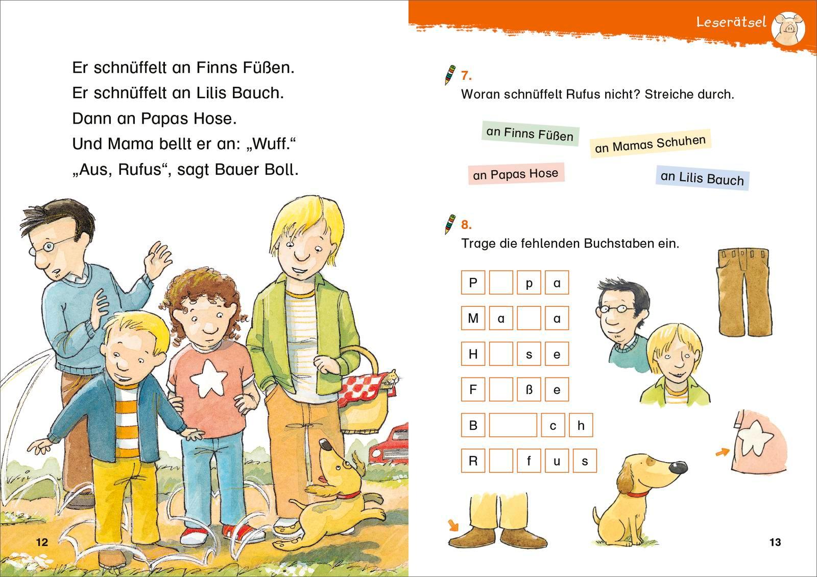 Beispielinhalt (Bild) Duden Leseprofi - Lustiges Lese-Übungsbuch für die 1. Klasse