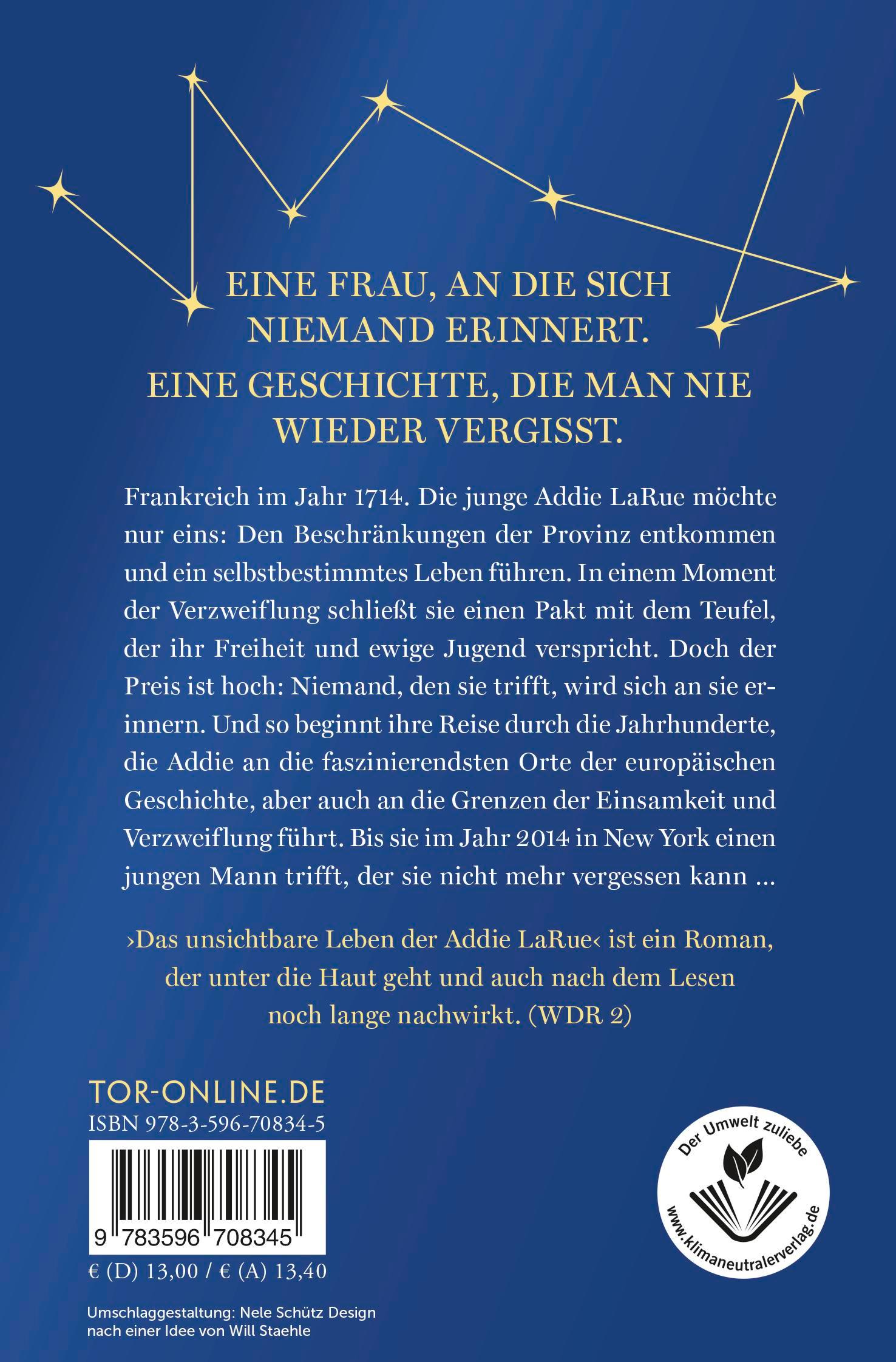 Rückseitencover Das unsichtbare Leben der Addie LaRue