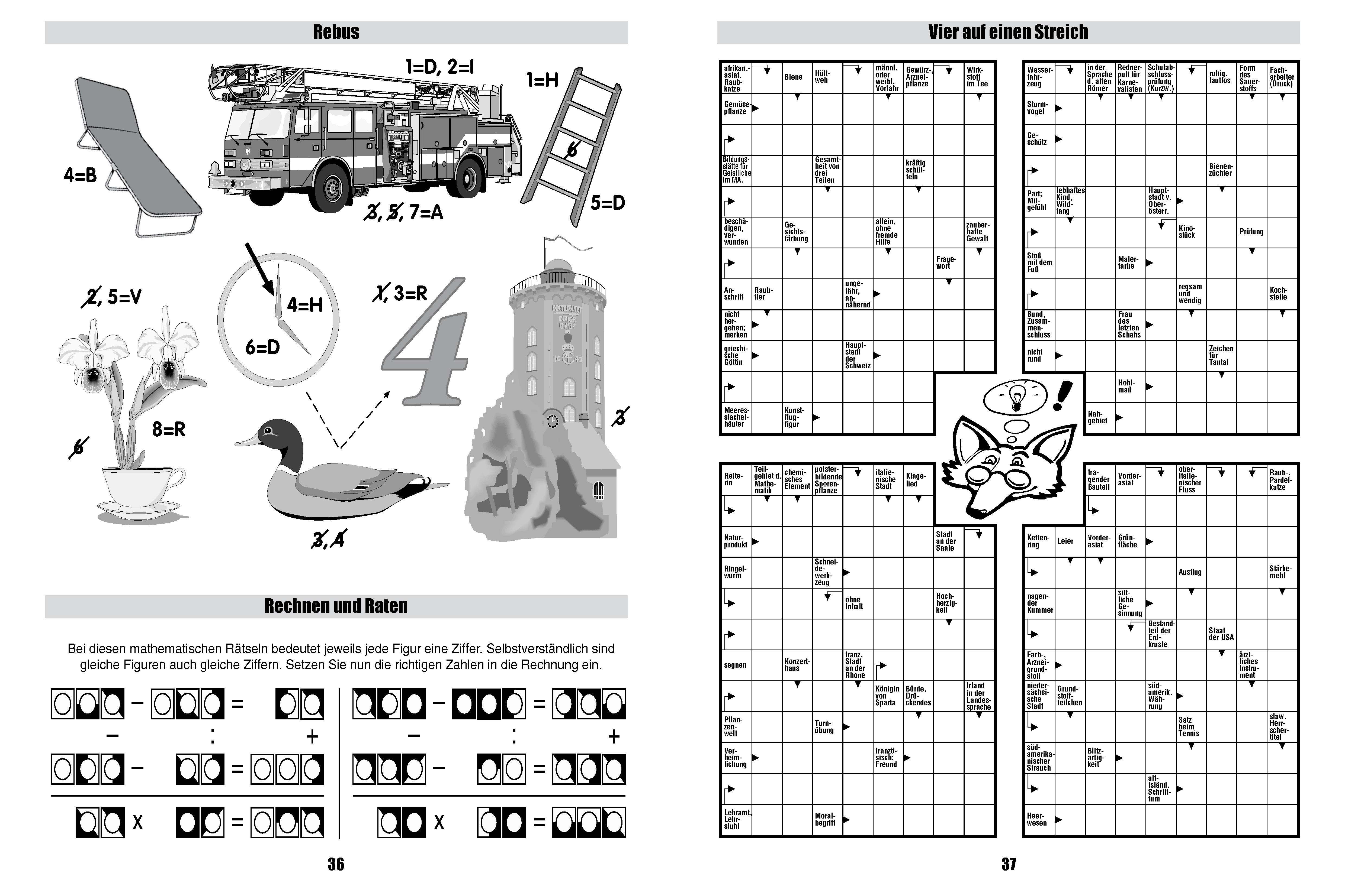 Beispielinhalt (Bild) Giga-Rätselbuch 2
