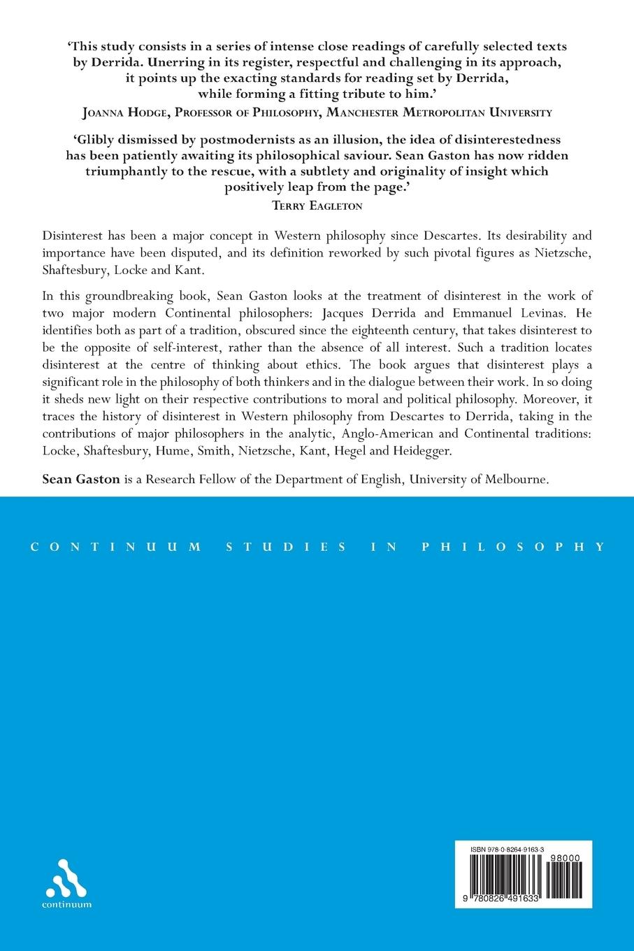 Rückseitencover Derrida and Disinterest