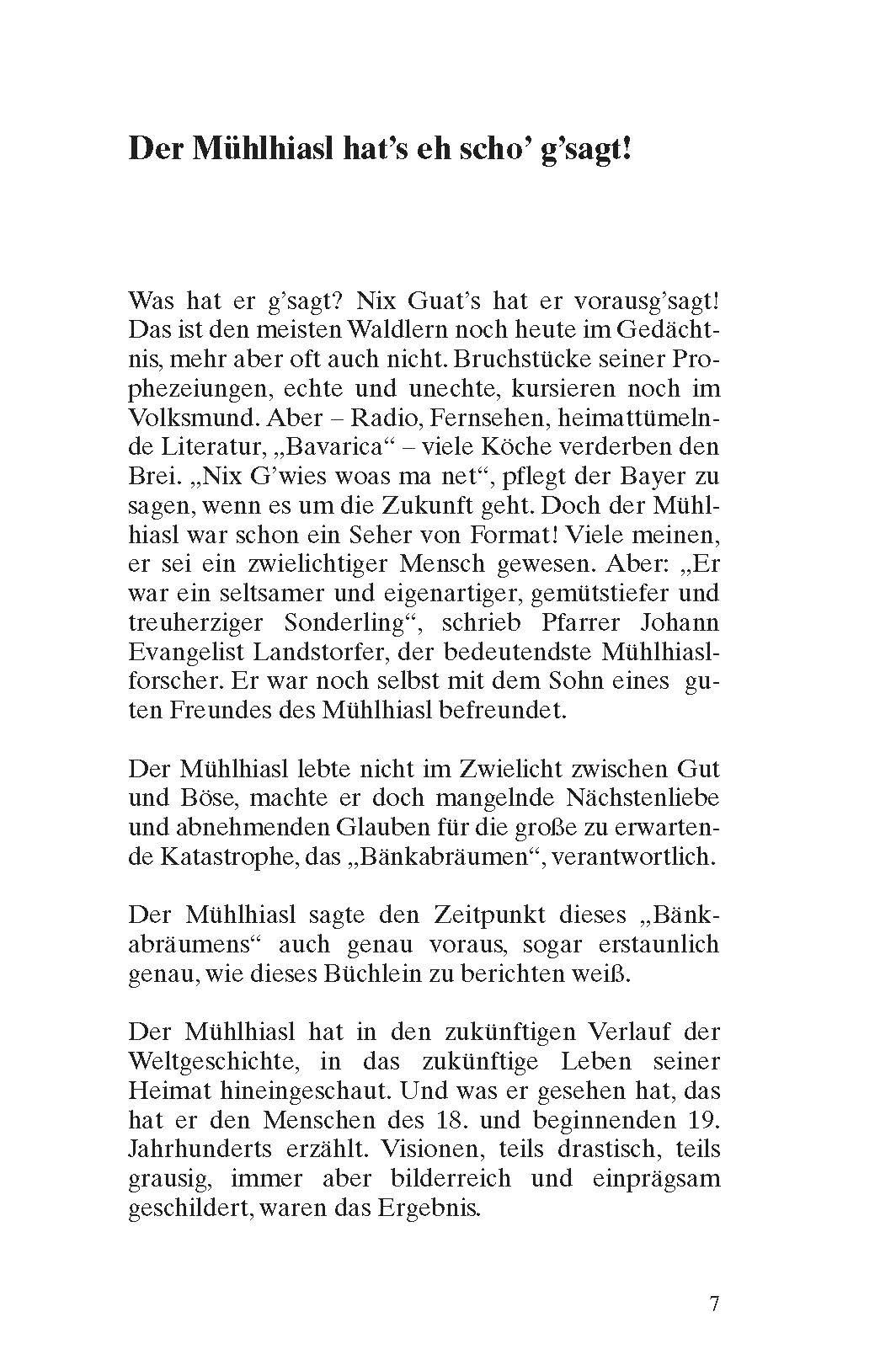 Beispielinhalt (Bild) Die Prophezeiungen des Mühlhiasl
