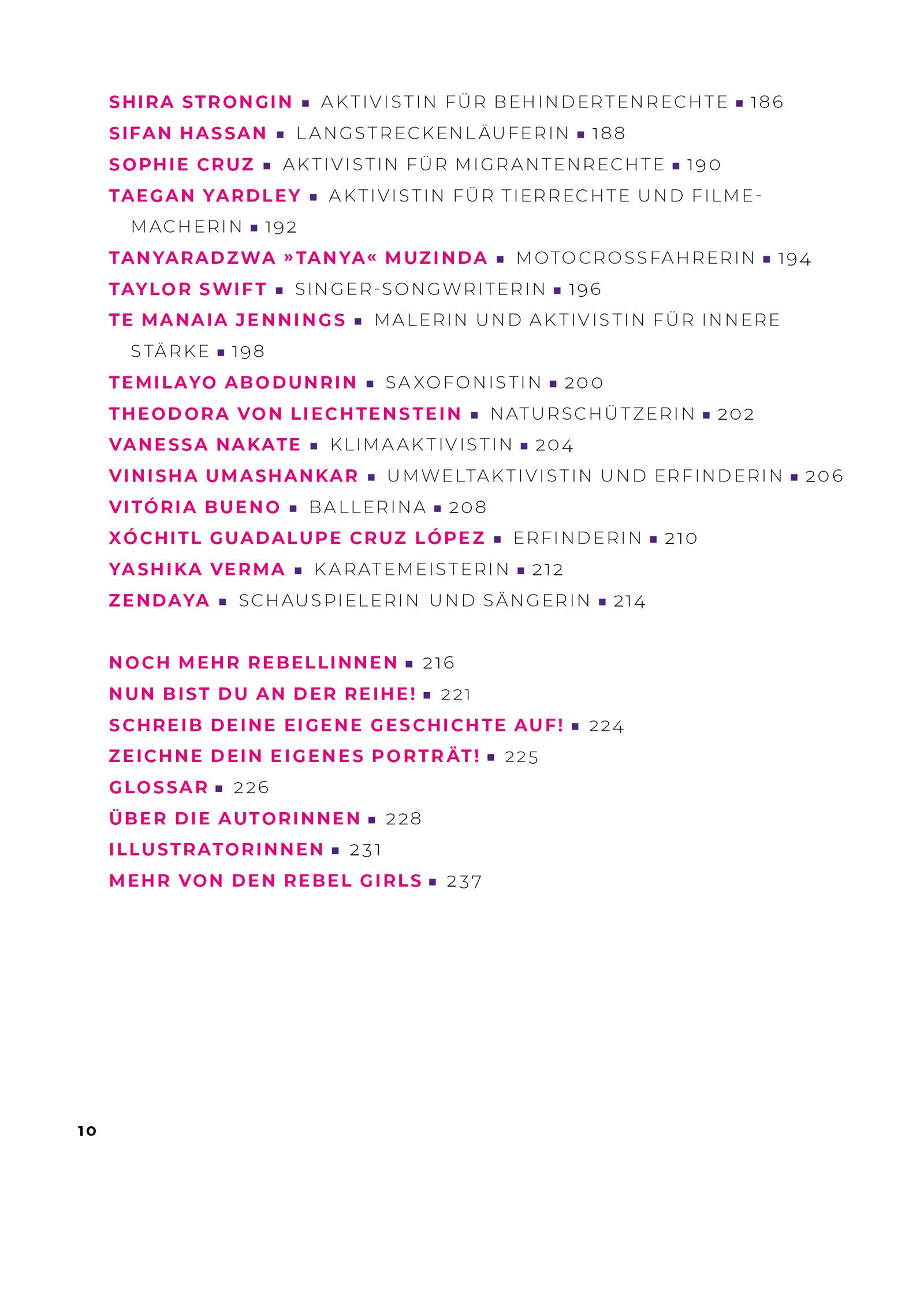 Beispielinhalt (Bild) Good Night Stories for Rebel Girls - 100 junge Frauen, die die Welt voranbringen