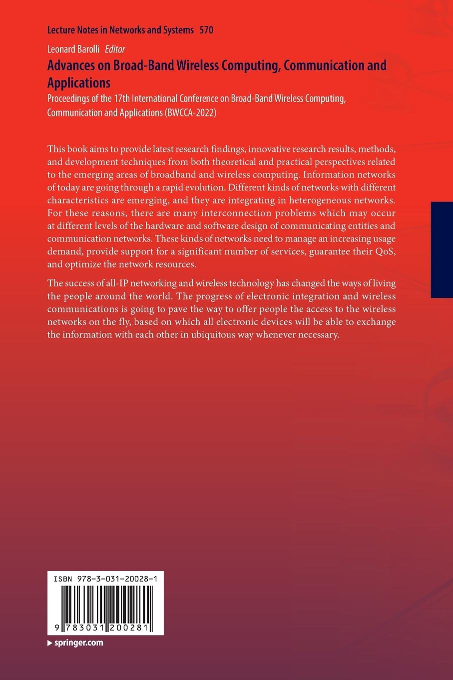 Rückseitencover Advances on Broad-Band Wireless Computing, Communication and Applications