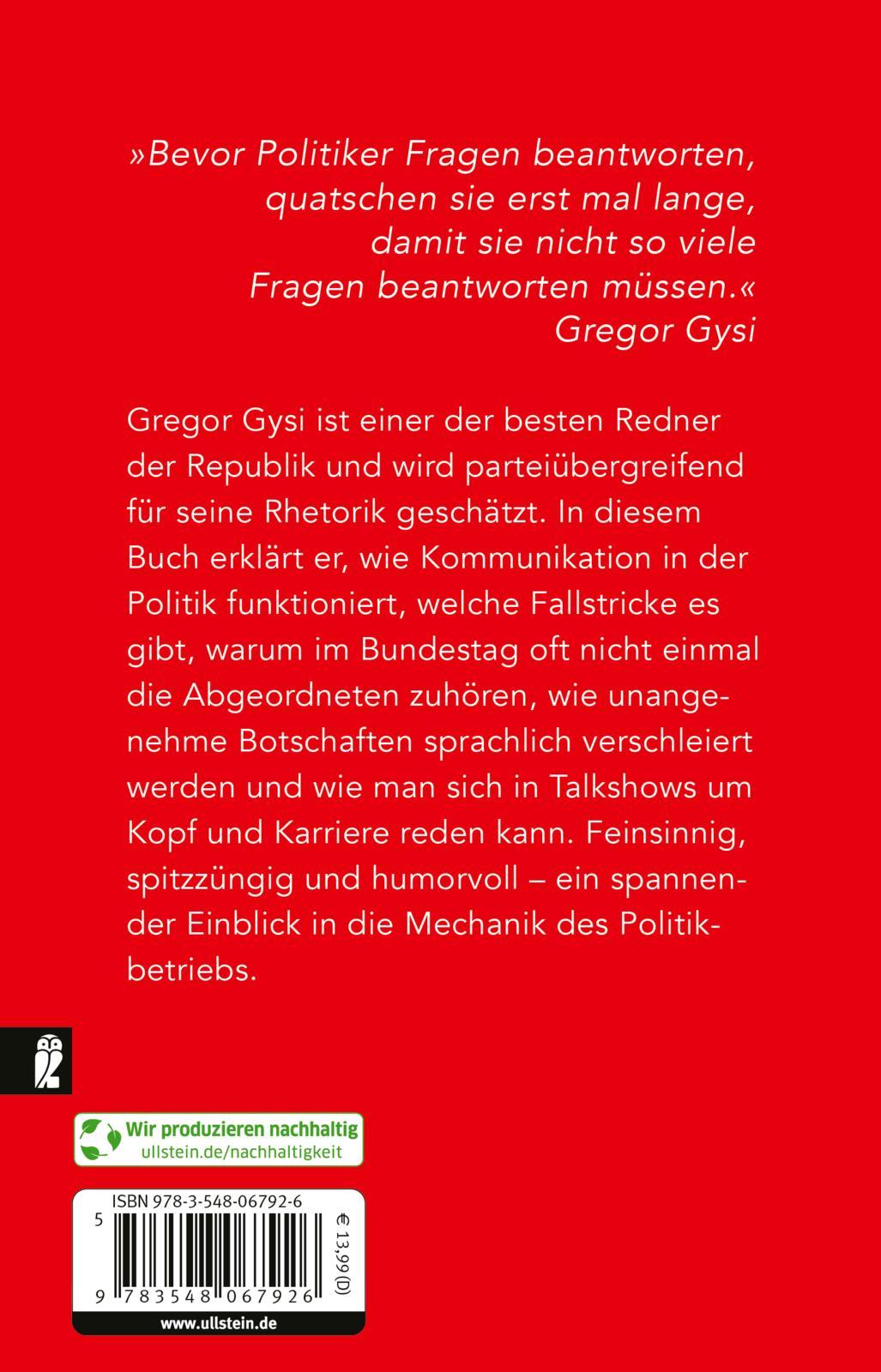 Rückseitencover Was Politiker nicht sagen
