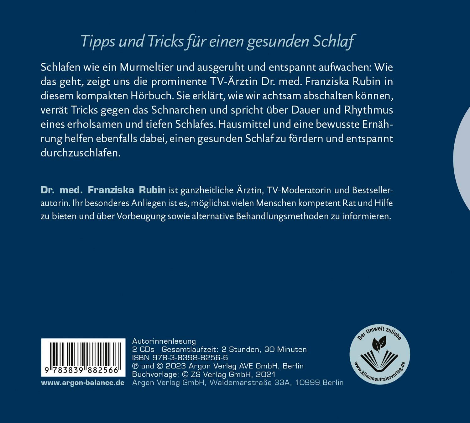 Rückseitencover Mein kleines Hörbuch vom guten Schlaf