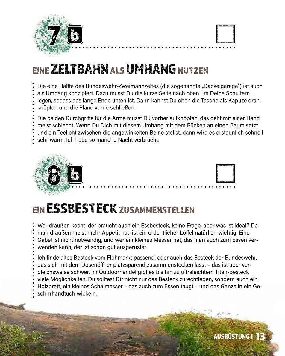 Beispielinhalt (Bild) Die Bucket List für echte Bushcrafter