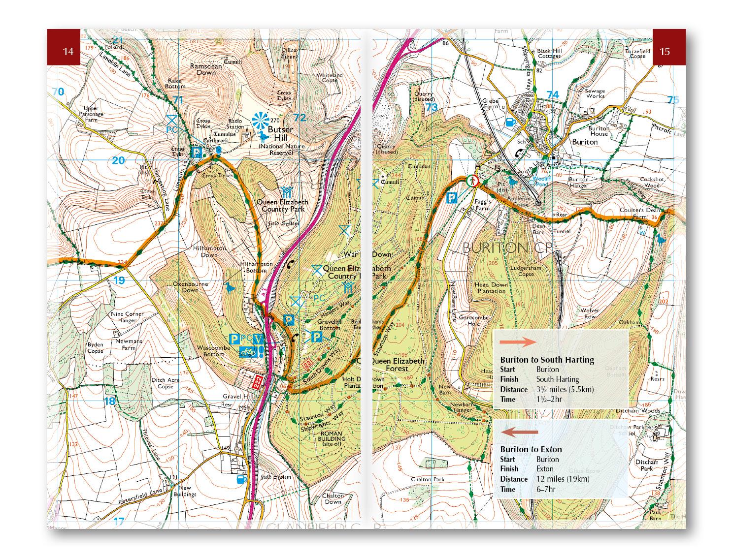 Beispielinhalt (Bild) The South Downs Way Map Booklet
