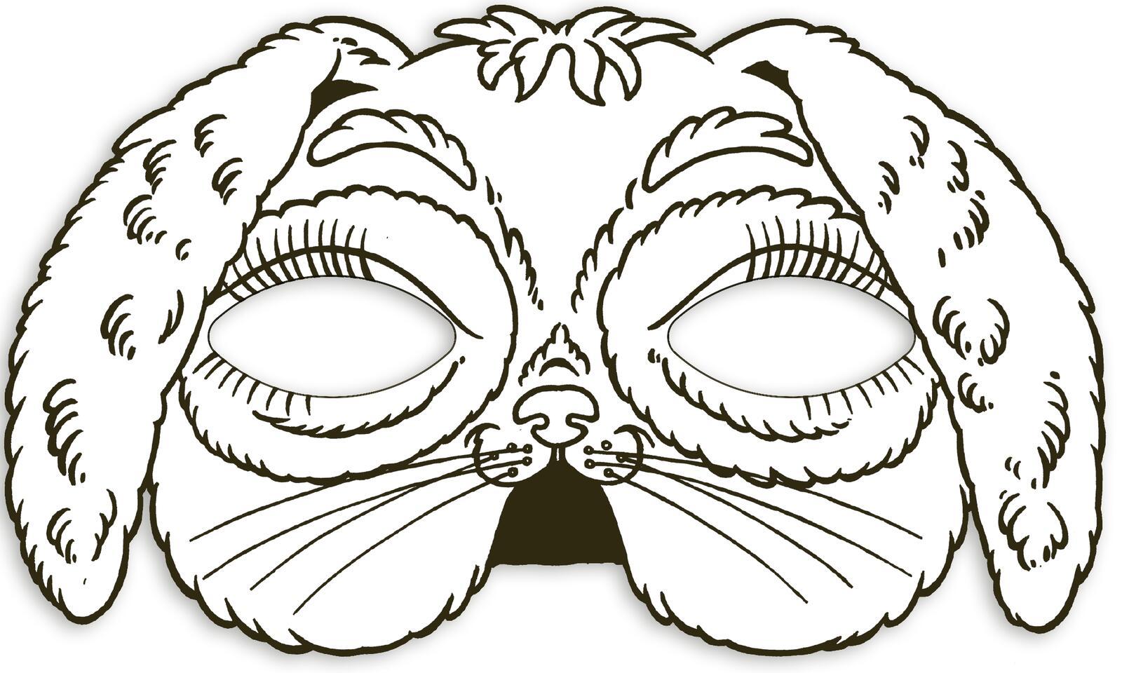 Beispielinhalt (Bild) Tiermasken zum Ausmalen