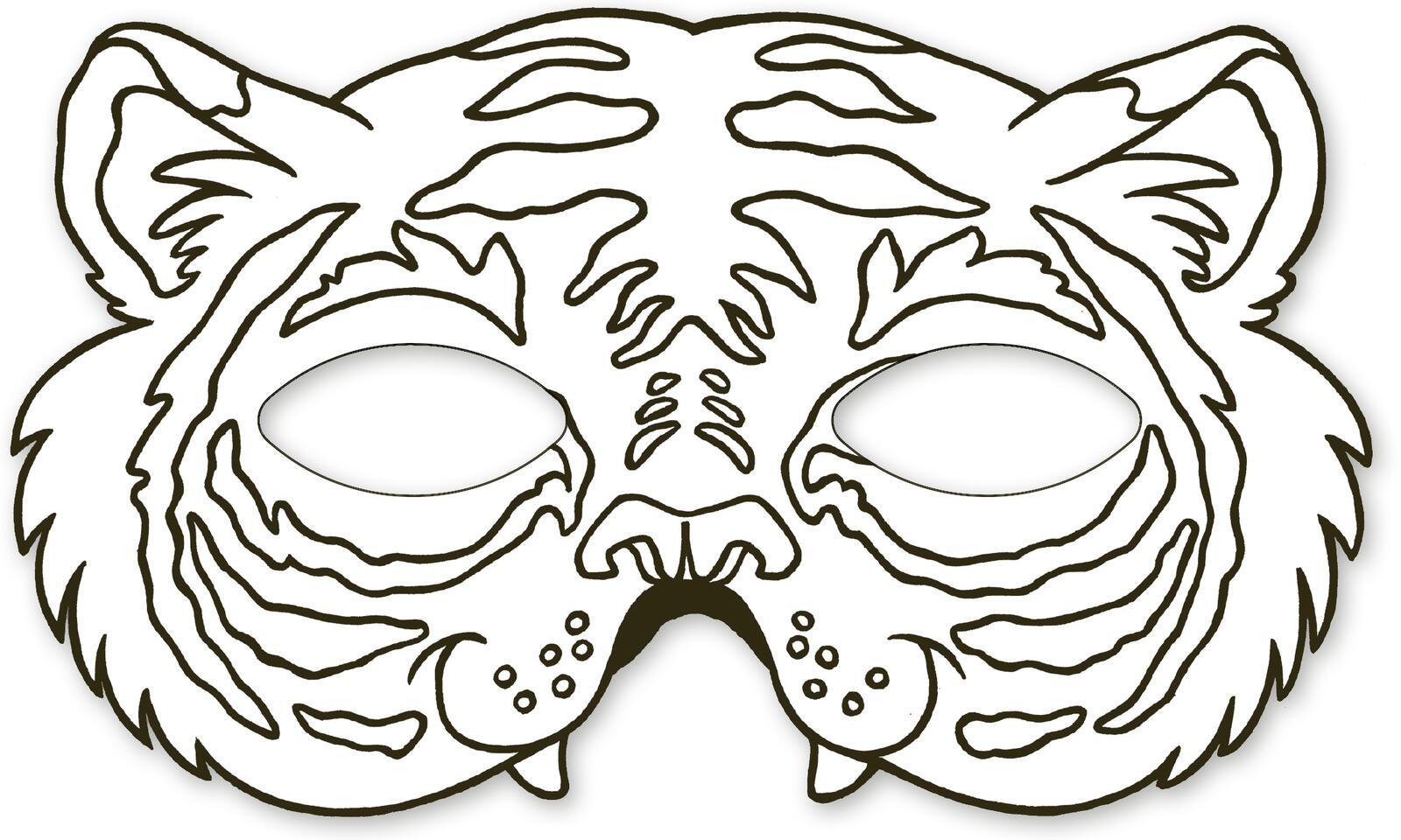 Beispielinhalt (Bild) Tiermasken zum Ausmalen