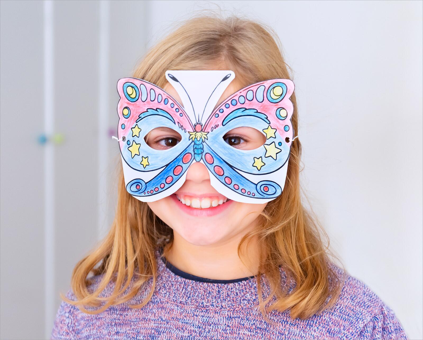 Beispielinhalt (Bild) Tiermasken zum Ausmalen