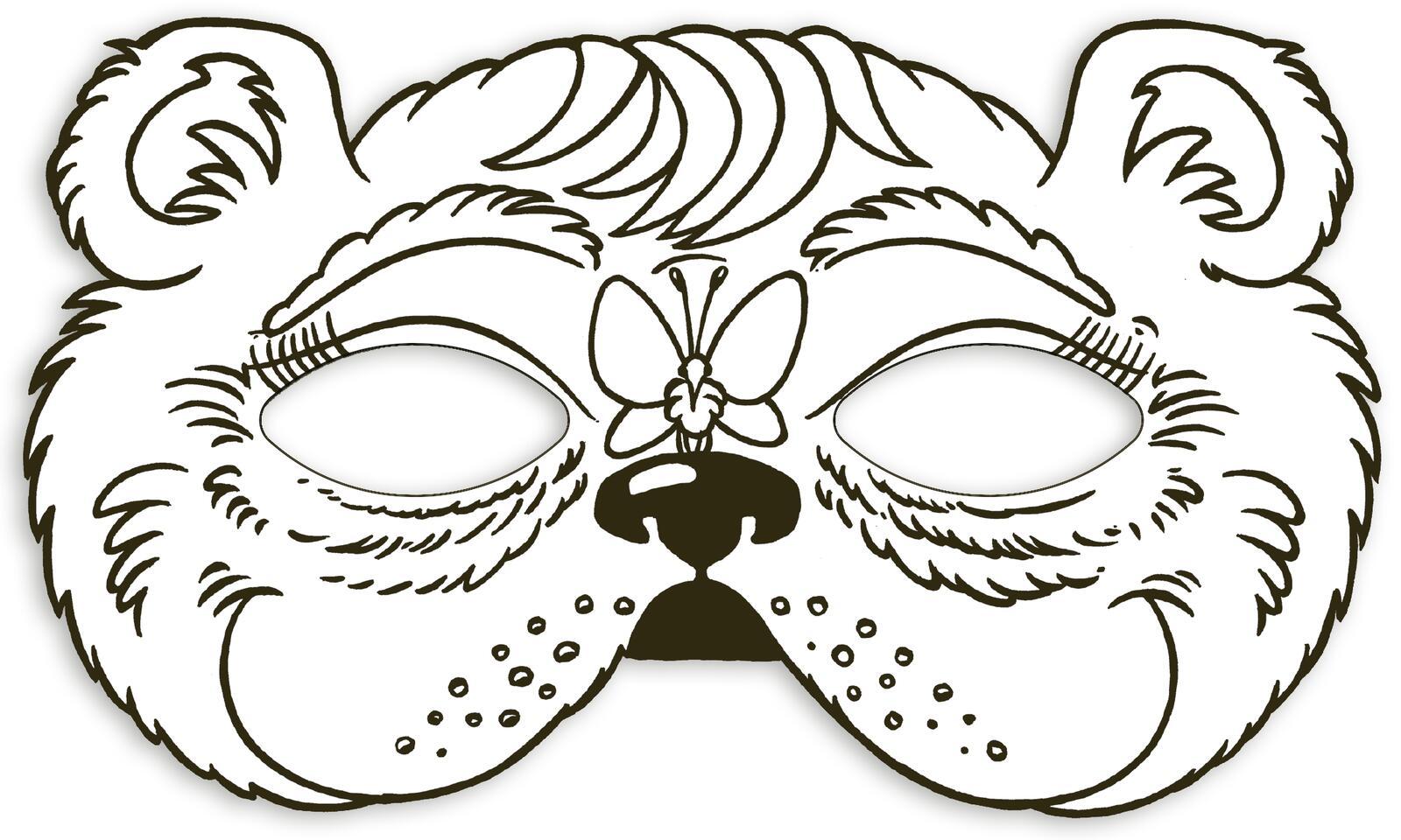 Beispielinhalt (Bild) Tiermasken zum Ausmalen