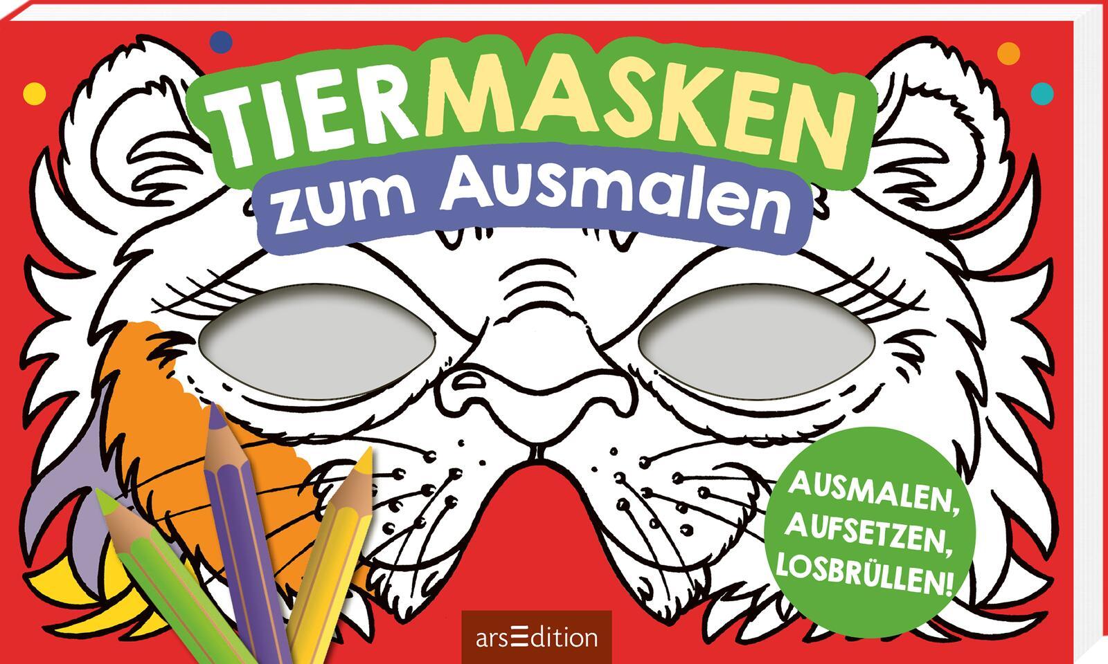 Vorderes Coverbild Tiermasken zum Ausmalen