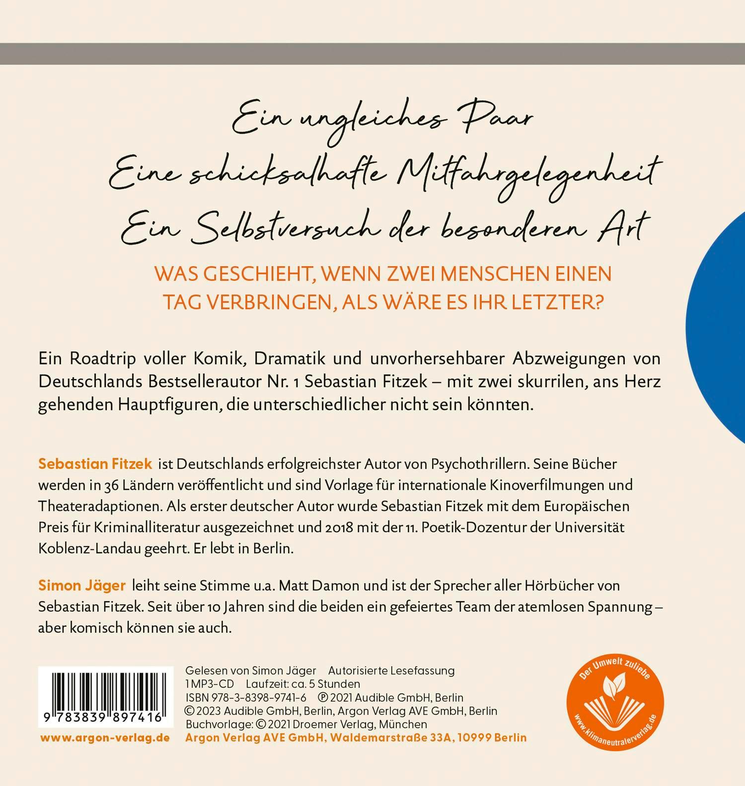 Rückseitencover Der erste letzte Tag