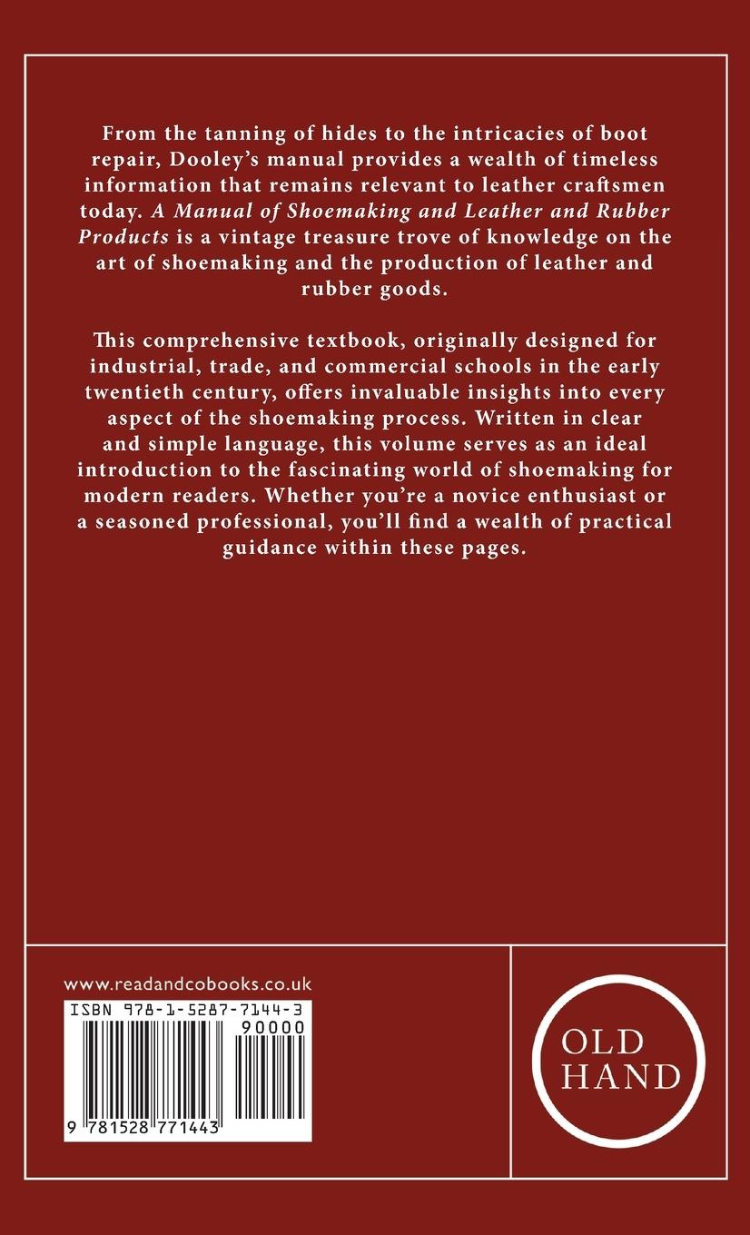 Rückseitencover Manual of Shoemaking and Leather and Rubber Products