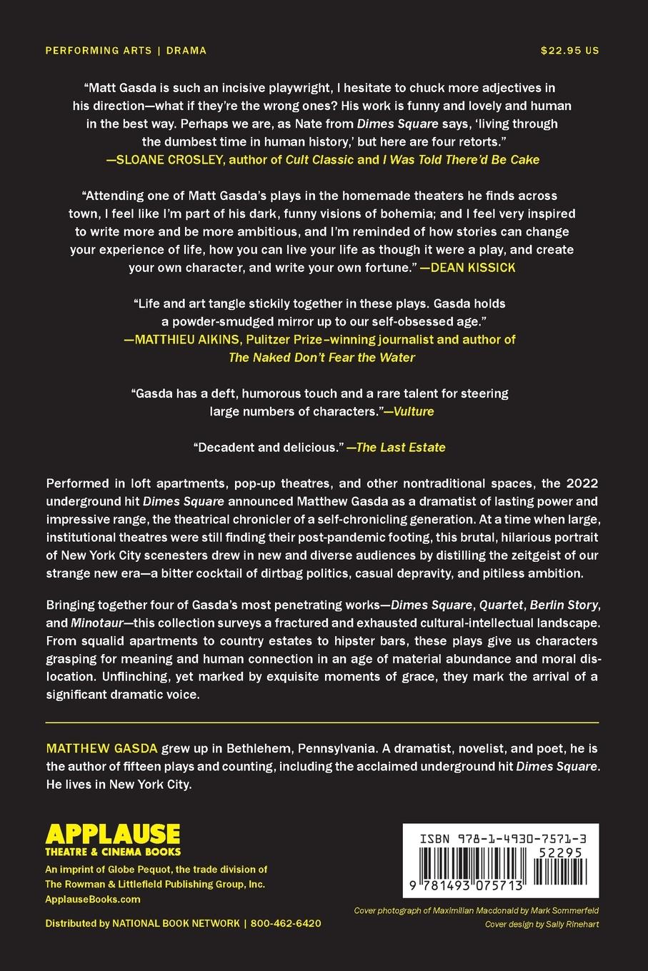 Rückseitencover Dimes Square and Other Plays