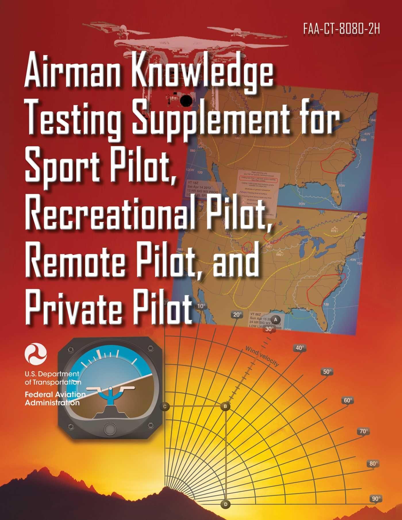 Vorderes Coverbild Airman Knowledge Testing Supplement for Sport Pilot, Recreational Pilot, Remote Pilot, and Private Pilot (Faa-Ct-8080-2h)