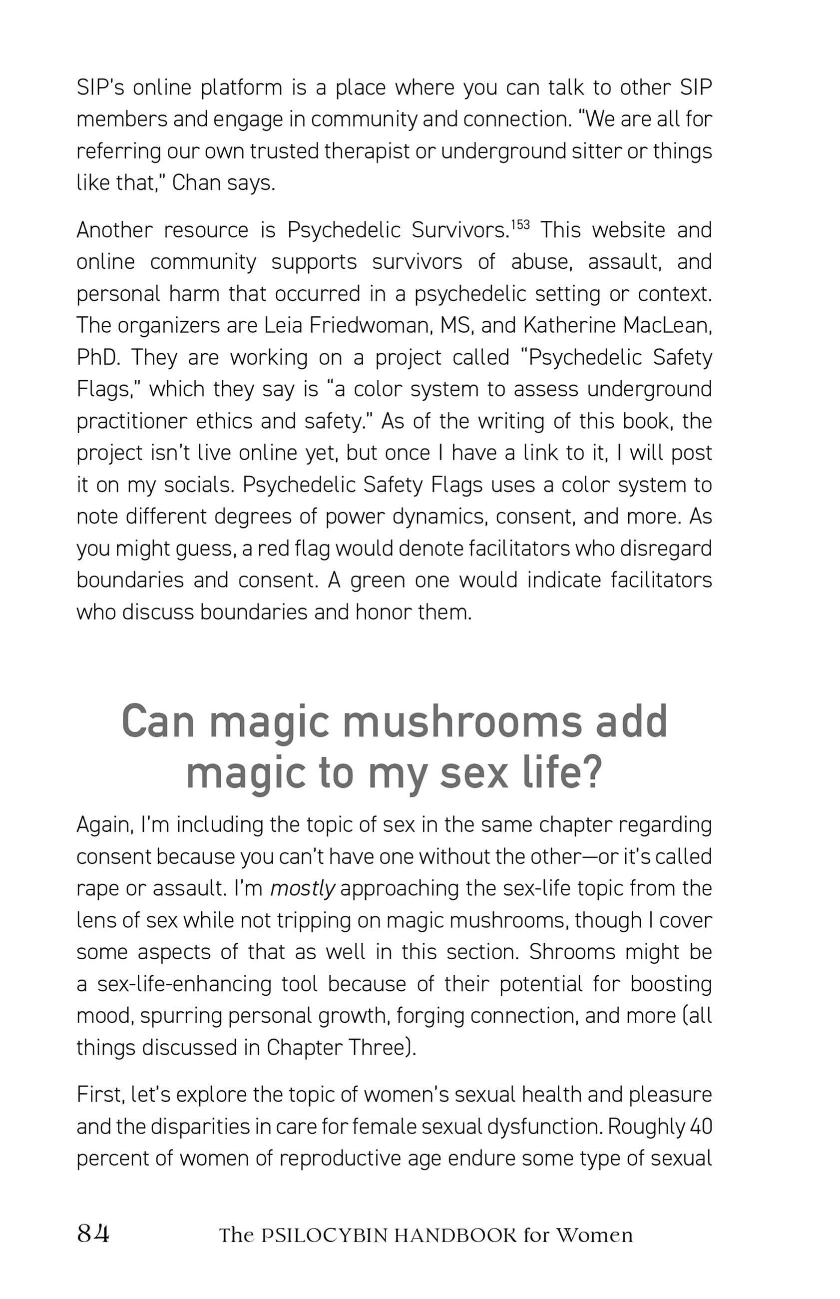 Beispielinhalt (Bild) Psilocybin Handbook for Women